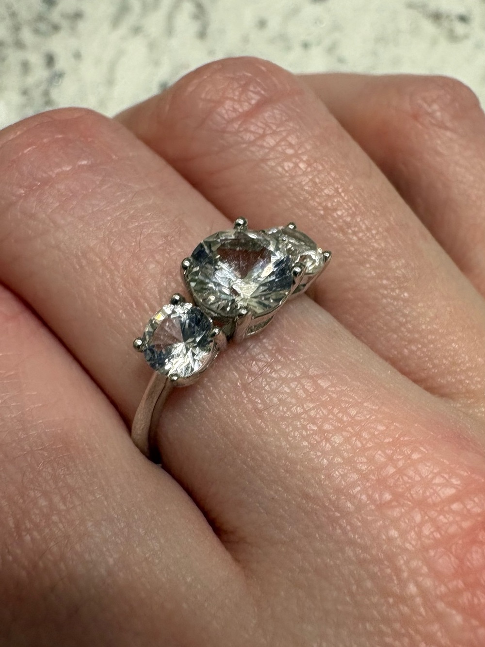 White Topaz Sterling Silver Ring - Size 7